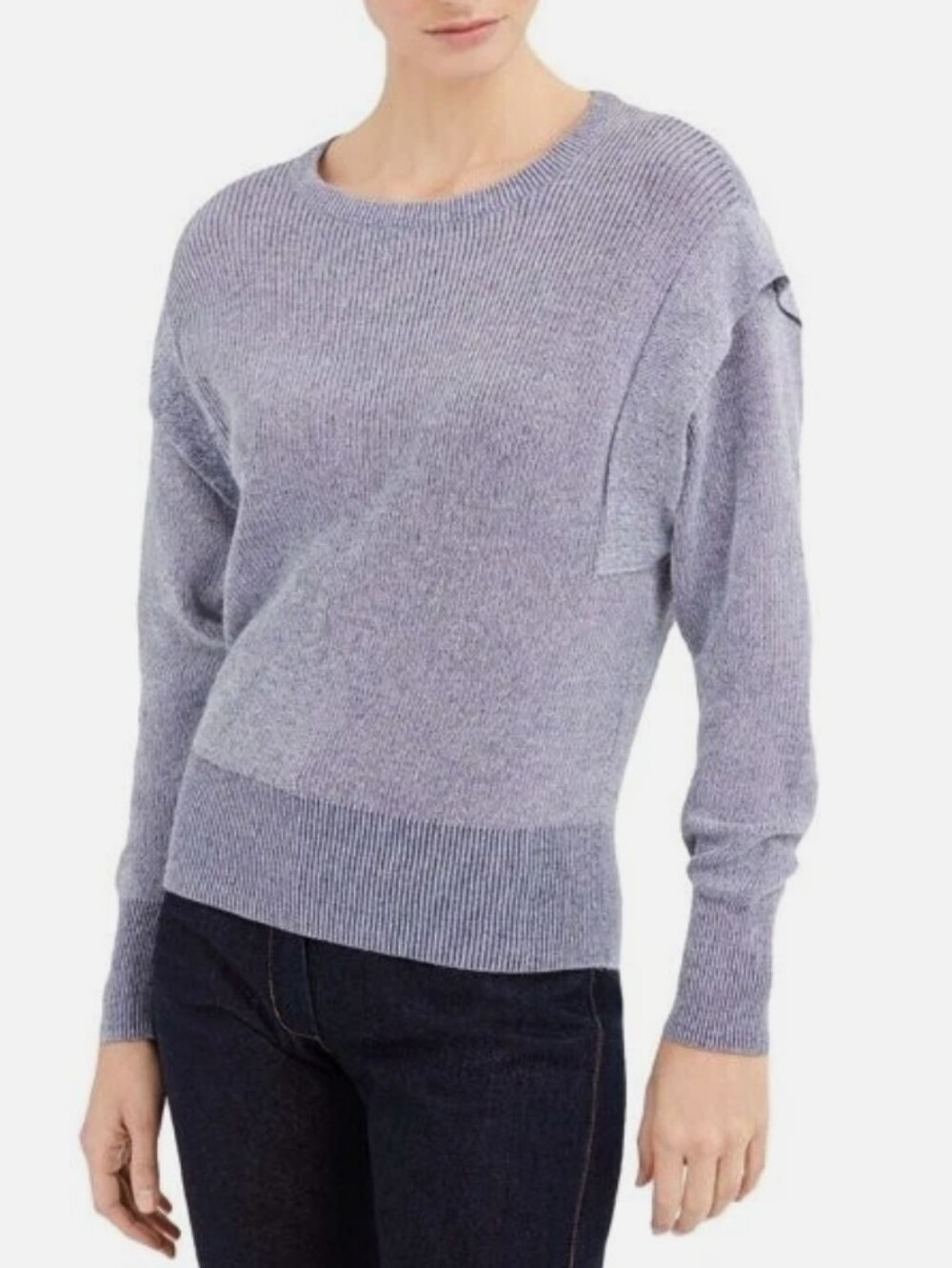 NWT INC International Blue 100% Cotton Light Weight Denim Blue Sweater